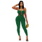 Fashionable women's casual sexy hanging neck backless solid color jumpsuit