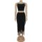 Fashion women's sexy suspender tassel top long skirt two-piece set