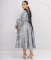 Elegant waist cinched backless lapel lantern sleeves, large skirt hem, fluffy dress