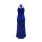 Foreign trade women's solid color dress sexy sleeveless lace up slit dress