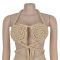 Fashionable women's casual sexy hanging neck backless solid color jumpsuit