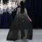 Fashionable women's sexy rhinestone wrapped transparent shawl dress