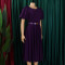 Summer Fashion Bubble Sleeves Elegant High Waist Solid Color Round Neck Large Skirt African Dress