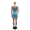 Sleeveless sexy jumpsuit with lace up apron and cloak in two pieces