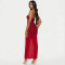 Skincare Milk Silk Splicing Mesh Hot Diamond Party Bag Butt Dress Long Skirt