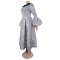 Elegant waist cinched backless lapel lantern sleeves, large skirt hem, fluffy dress