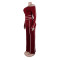 Commuting leisure one shoulder slanted collar elastic splicing high waist wide leg long pants long sleeves two pieces