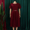 Summer Fashion Bubble Sleeves Elegant High Waist Solid Color Round Neck Large Skirt African Dress