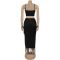 Fashion women's sexy suspender tassel top long skirt two-piece set