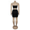 Fashion women's casual sexy strapless top and short skirt set new