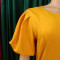 Summer Fashion Bubble Sleeves Elegant High Waist Solid Color Round Neck Large Skirt African Dress
