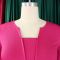 Summer short sleeved fashionable temperament elegant commuting solid color plus size dress