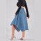 Women's streetwear trend: elastic waisted irregular denim skirt Women's denim skirt