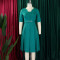 Summer short sleeved fashionable temperament elegant commuting solid color plus size dress