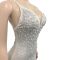 Fashionable women's hot pressed diamond nightclub sexy suspender sleeveless long skirt dress
