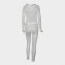 Fashion fur collar, trendy lace up top, tight fitting elastic pants set