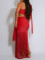 Women's dress with silky glossy fringe and off shoulder sexy dress