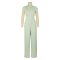 Women's jumpsuit striped lapel slim fit shirt collar straight leg pants sleeveless summer