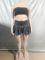 Women's sexy spicy girl high waisted zipper lotus leaf half length skirt