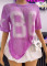 New splicing fashionable and versatile printed mesh breathable sports style sweater short sleeved top  12 COLORS
