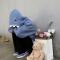Japanese soft girl shark hat cute and funny hoodie new style with plush loose fit student design sense top
