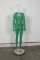 Fashion fur collar, trendy lace up top, tight fitting elastic pants set