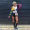 New Women's Fashion Casual Colorful Letter Knitted Button Short Long Sleeve Coat