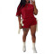 Women's casual loose women's suit solid color round neck half sleeved T-shirt shorts woven fashion two-piece set