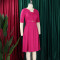 Summer short sleeved fashionable temperament elegant commuting solid color plus size dress