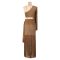 Women's dress with silky glossy fringe and off shoulder sexy dress