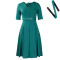 Summer short sleeved fashionable temperament elegant commuting solid color plus size dress
