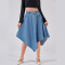 Women's streetwear trend: elastic waisted irregular denim skirt Women's denim skirt