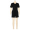 Women's two-piece set short sleeved T-shirt jacket set summer threaded sports hot pants