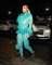 Fashion fur collar, trendy lace up top, tight fitting elastic pants set