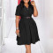 Summer short sleeved fashionable temperament elegant commuting solid color plus size dress