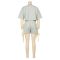 Women's casual loose women's suit solid color round neck half sleeved T-shirt shorts woven fashion two-piece set
