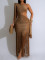 Women's dress with silky glossy fringe and off shoulder sexy dress