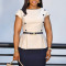 Large size fashionable temperament elegant hip hugging OL Tongle color blocked African dress
