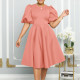 Summer short sleeved temperament round neck high waisted banquet evening dress foreign trade dress