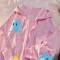 Star zipper pocket embroidered cartoon girl pullover hooded sweatshirt