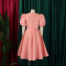 Summer short sleeved temperament round neck high waisted banquet evening dress foreign trade dress