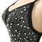 Fashionable women's hot pressed diamond nightclub sexy suspender sleeveless long skirt dress