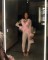 Fashion fur collar, trendy lace up top, tight fitting elastic pants set