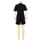 Women's two-piece set short sleeved T-shirt jacket set summer threaded sports hot pants