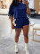 Women's casual loose women's suit solid color round neck half sleeved T-shirt shorts woven fashion two-piece set