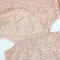 Sexy deep V-sequin dress with hollowed out long sleeves and irregular lotus leaf edge length skirt for women's wear