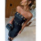 Fashionable women's sexy strapless slim fit bag arm slit dress