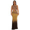 Fashionable women's summer sexy diagonal shoulder bag arm gradient dress