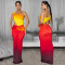 Fashionable women's summer sexy diagonal shoulder bag arm gradient dress