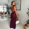Women's sexy V-neck sexy long dress, new product showing slimming and backless temperament dress for women